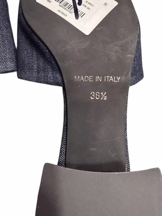 Clacanadienne Dark Blue Denim Slide Mules - Picture 11 of 11